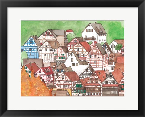 Framed Small Town Print