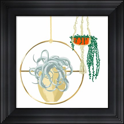 Framed Hanging Plant Set III Print