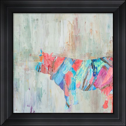 Framed Muted Rhizome Cow Print