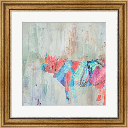 Framed Muted Rhizome Cow Print