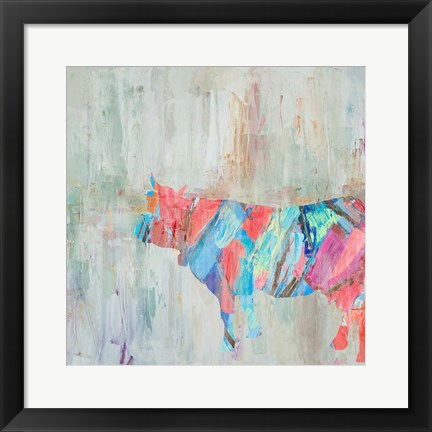 Framed Muted Rhizome Cow Print