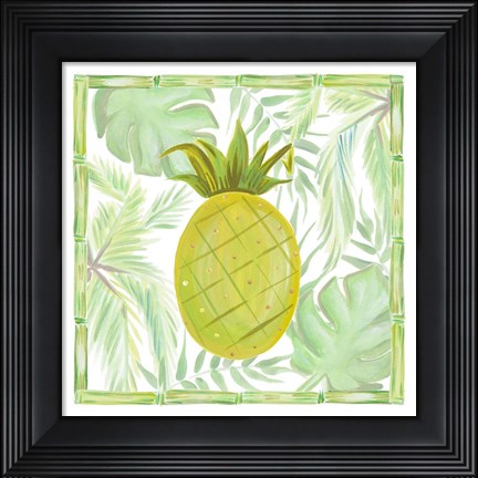 Framed Tropical Pineapple I Print