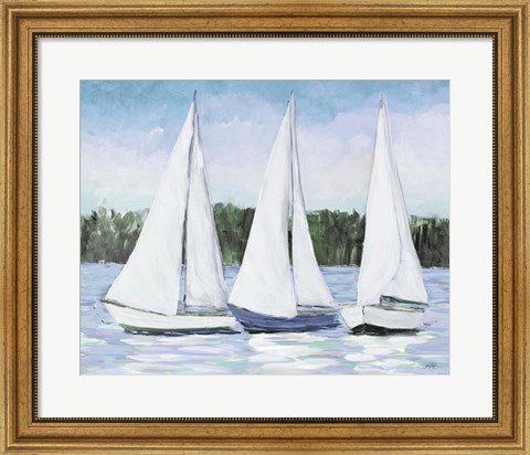 Framed White Sails Print