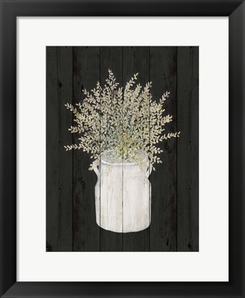 Framed Herbs on Black I Print