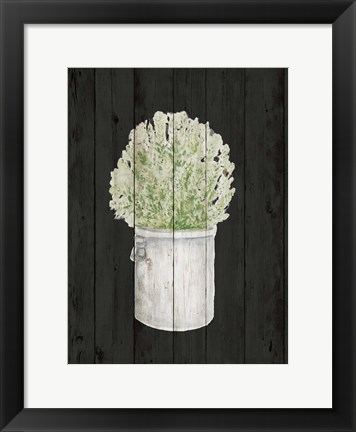 Framed Herbs on Black II Print