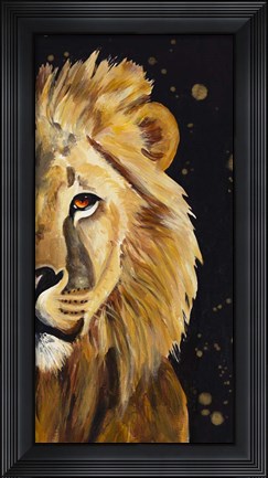 Framed Lion Half Face Print