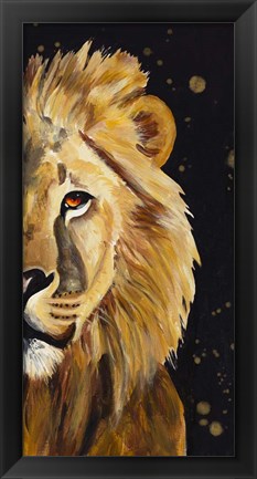 Framed Lion Half Face Print