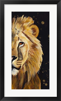 Framed Lion Half Face Print