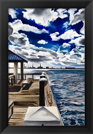 Framed Lake Dock Print