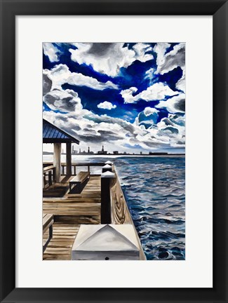 Framed Lake Dock Print