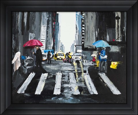 Framed NYC in the Rain Print