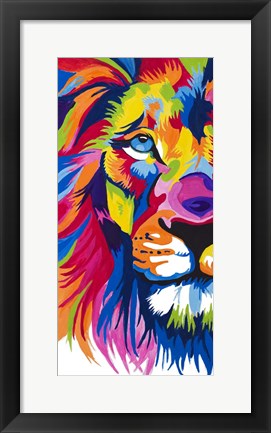 Framed Colorful Lion Portrait Print
