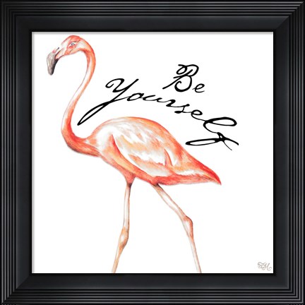 Framed Be Different Flamingo II Print