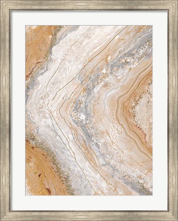 Framed Cool Earth Marble Abstract Print