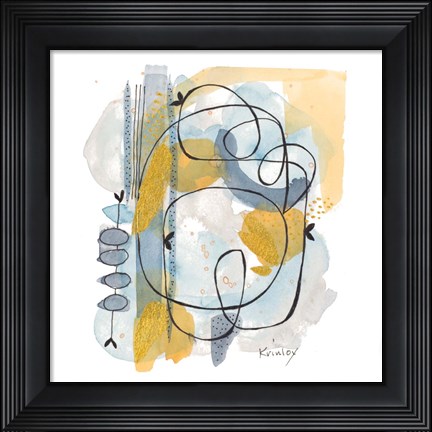 Framed Dreaming In Gold And Blue I Print