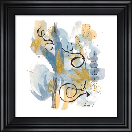 Framed Dreaming In Gold And Blue II Print