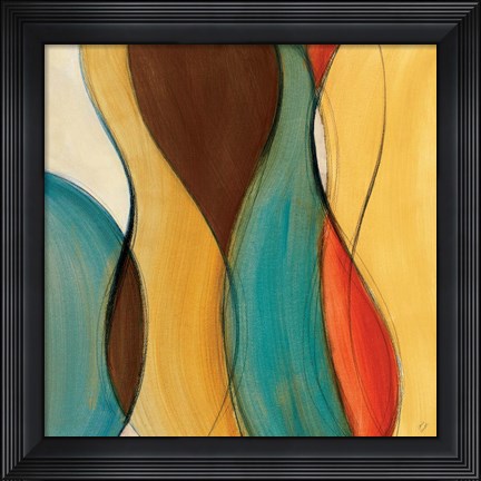Framed Coalescence I (brown/yellow/teal) Print
