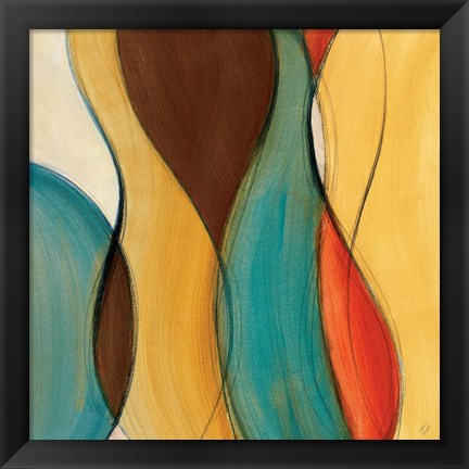 Framed Coalescence I (brown/yellow/teal) Print