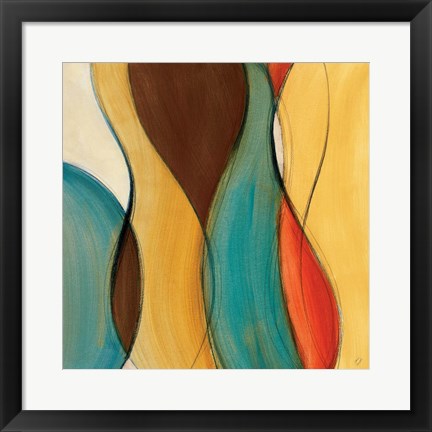 Framed Coalescence I (brown/yellow/teal) Print