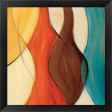 Framed Coalescence II (brown/yellow/teal) Print