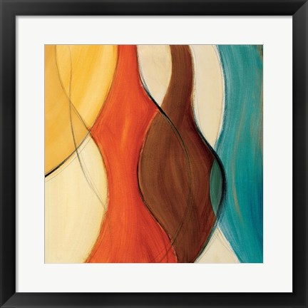 Framed Coalescence II (brown/yellow/teal) Print