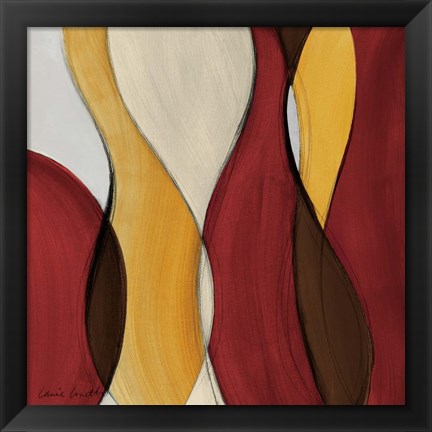 Framed Crimson Coalescence I Print