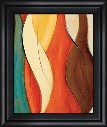 Framed Orange Coalescence I Print