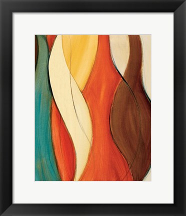 Framed Orange Coalescence I Print