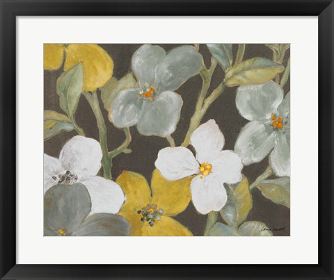 Framed Garden Party in Gray I Print