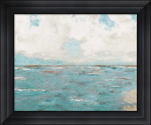 Framed Coastal Teal Ocean Print
