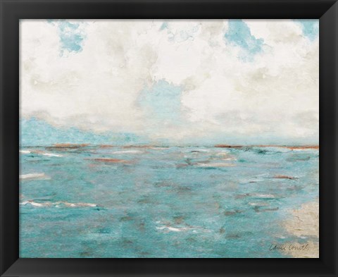 Framed Coastal Teal Ocean Print