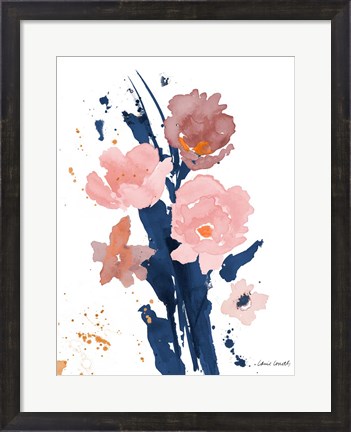 Framed Watercolor Pink Poppies II Print