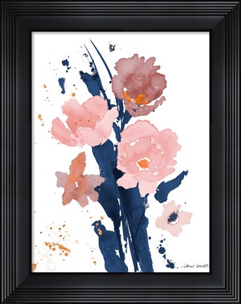 Framed Watercolor Pink Poppies II Print