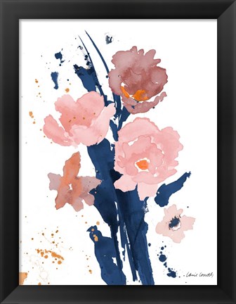 Framed Watercolor Pink Poppies II Print