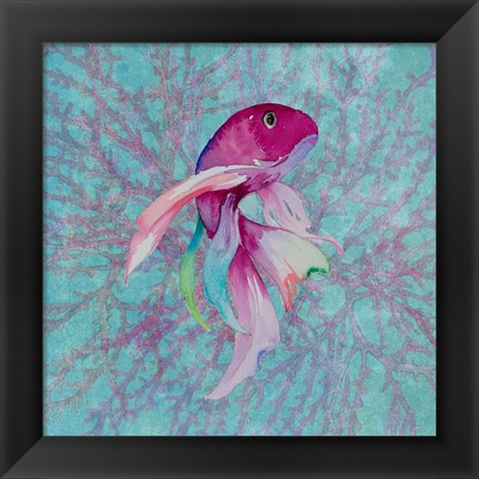 Framed Fish On Coral I Print