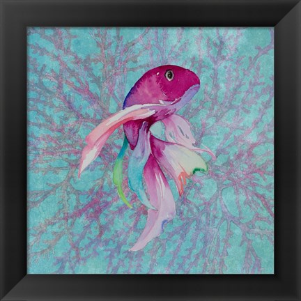 Framed Fish On Coral I Print