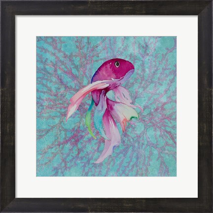 Framed Fish On Coral I Print
