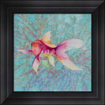 Framed Fish On Coral II Print