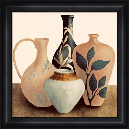 Framed Decorative Beige Vessels II Print