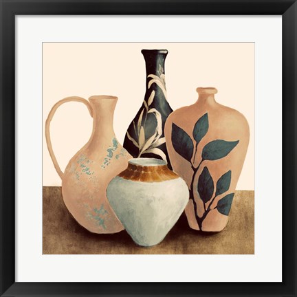 Framed Decorative Beige Vessels II Print