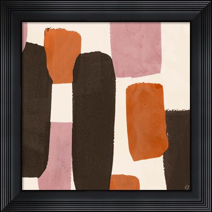 Framed Pink Modern Grooves Close Up Print