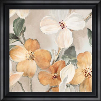 Framed Neutral Bella Fiori Square Print