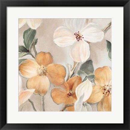 Framed Neutral Bella Fiori Square Print