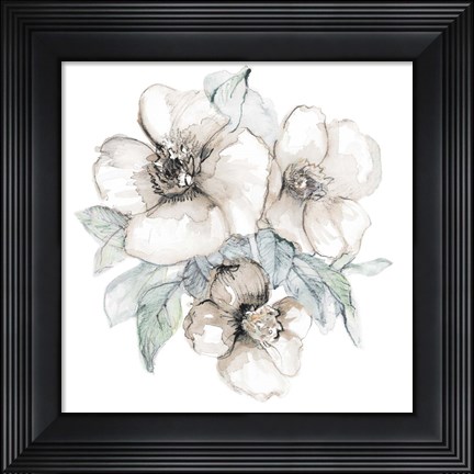 Framed Moonlit Florals Square I Print