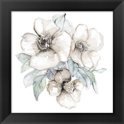 Framed Moonlit Florals Square I Print