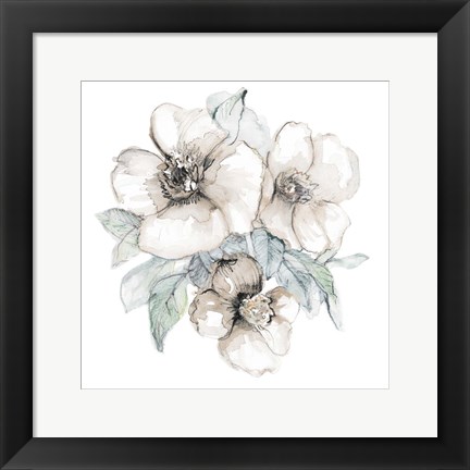Framed Moonlit Florals Square I Print