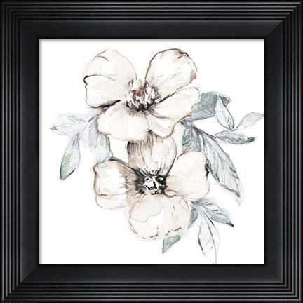 Framed Moonlit Florals Square II Print
