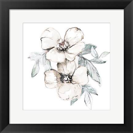 Framed Moonlit Florals Square II Print