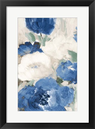 Framed Blue Flower Power I Print