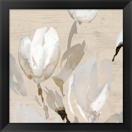 Framed Neutral Tulips I Print